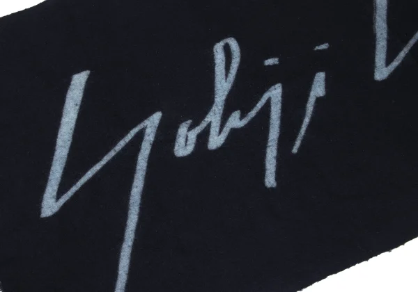 Yohji Yamamoto NOIR Logo Printed Wool Scarf K-167934_003