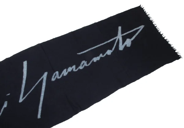Yohji Yamamoto NOIR Logo Printed Wool Scarf K-167934_004