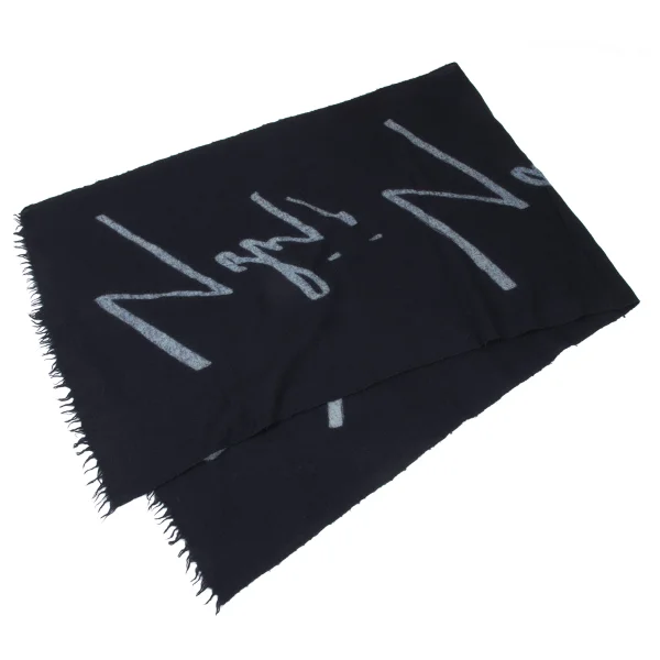 Yohji Yamamoto NOIR Logo Printed Wool Scarf K-167934_006