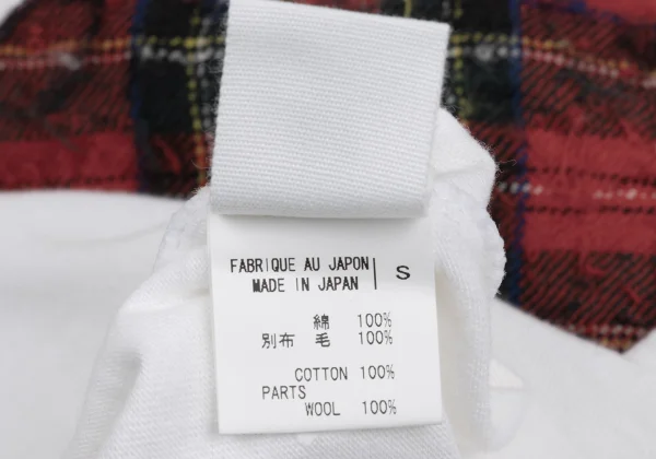 s'yte Checker Wool Pocket Design T-shirt K-167936_019