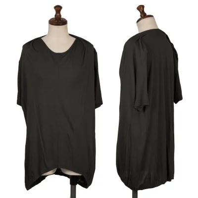 Y's for living Rayon Tuck-neck Design T-shirt