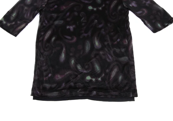 TAKESHI KOSAKA by Y's Pink Label Paisley Sheer High-neck Top K-167938_006