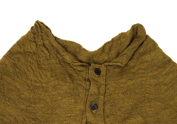 Y's Wool Dot Logo Woven Bi-color Knit Cardigan K-167941_003