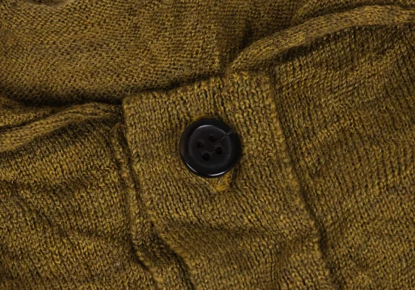 Y's Wool Dot Logo Woven Bi-color Knit Cardigan K-167941_004