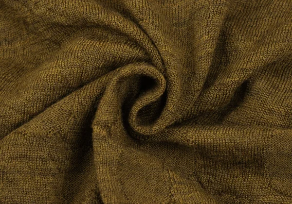 Y's Wool Dot Logo Woven Bi-color Knit Cardigan K-167941_012