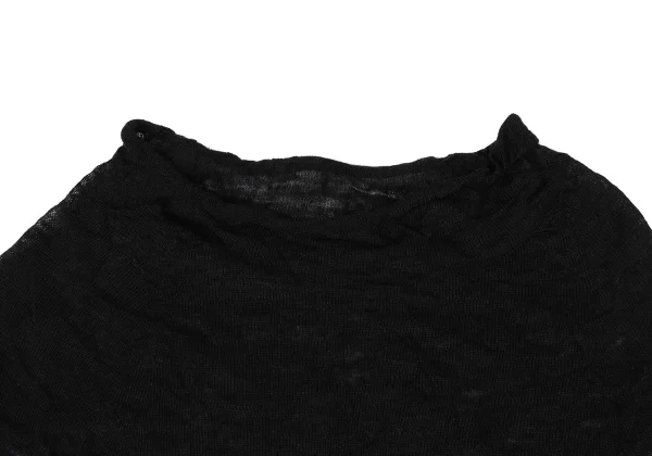 Y's Linen Blended Wrinkled Bi-color Knit Top K-167942_003