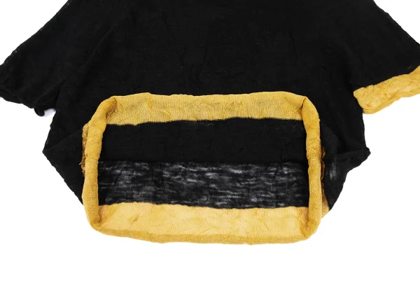 Y's Linen Blended Wrinkled Bi-color Knit Top K-167942_006