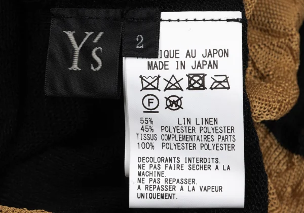 Y's Linen Blended Wrinkled Bi-color Knit Top K-167942_010