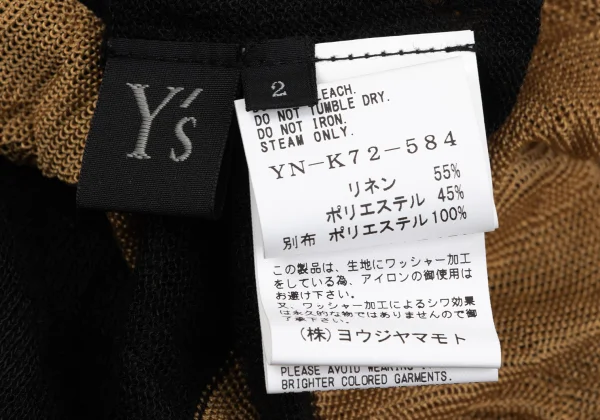 Y's Linen Blended Wrinkled Bi-color Knit Top K-167942_011