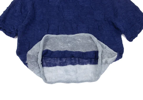 Y's Linen Blended Bi-color Switching Knit Top K-167944_006