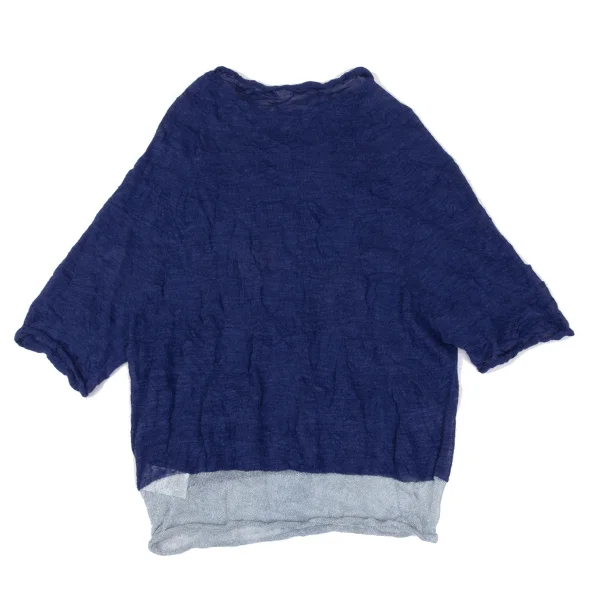 Y's Linen Blended Bi-color Switching Knit Top K-167944_007