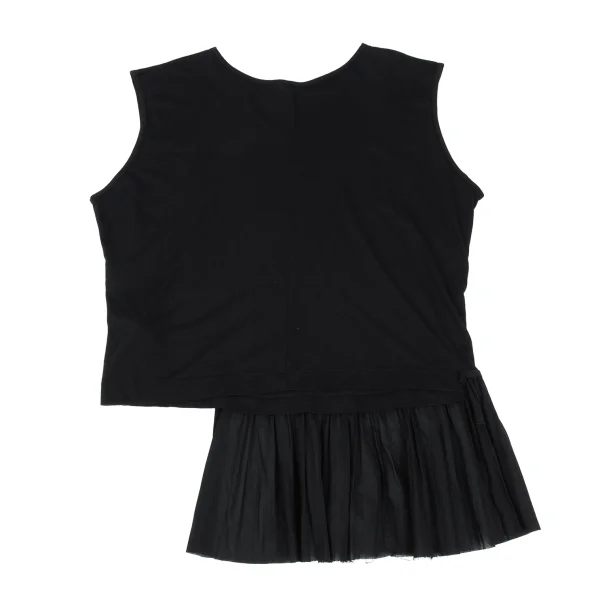 Y's Cotton Blend Pleated Hem Switching Tank Top K-167947_009