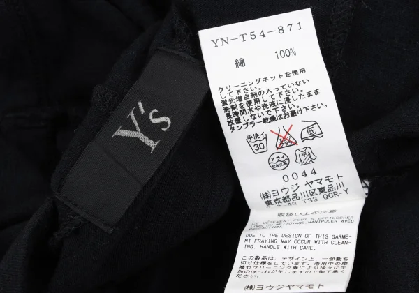 Y's Cotton Switching Hem U-neck T-shirt K-167948_011