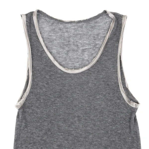 Y's Cashmere Blend Piping Design Rib Tank Top K-167950_003