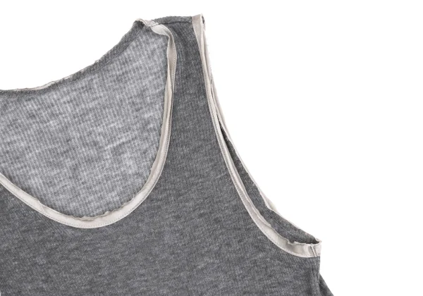Y's Cashmere Blend Piping Design Rib Tank Top K-167950_005