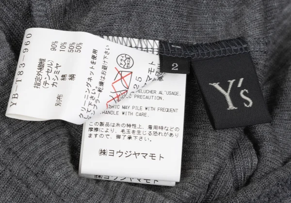 Y's Cashmere Blend Piping Design Rib Tank Top K-167950_012