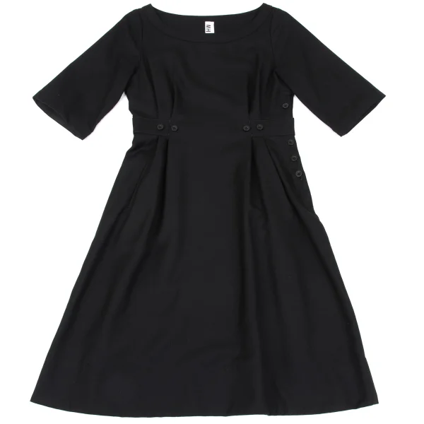 MHL Wool Button Design Short Sleeve Dress K-167958_002