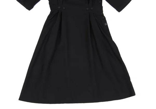 MHL Wool Button Design Short Sleeve Dress K-167958_012