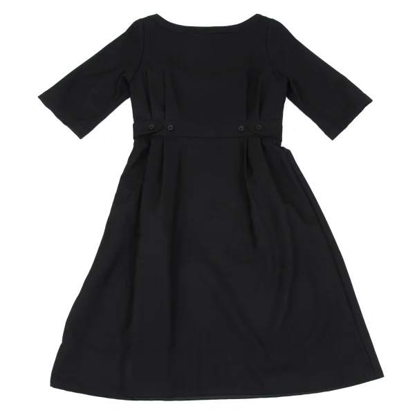 MHL Wool Button Design Short Sleeve Dress K-167958_015