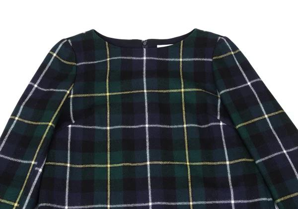 MACKINTOSH PHILOSOPHY Wool Check 3/4 Sleeve Dress K-167959_003