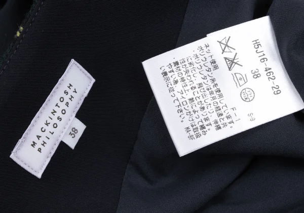 MACKINTOSH PHILOSOPHY Wool Check 3/4 Sleeve Dress K-167959_014