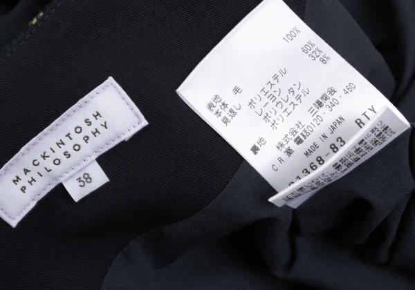 MACKINTOSH PHILOSOPHY Wool Check 3/4 Sleeve Dress K-167959_015