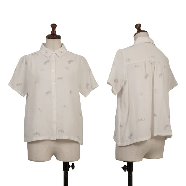 mina perhonen Butterfly Stitch Short Sleeve Shirt White 38 K-167960_001