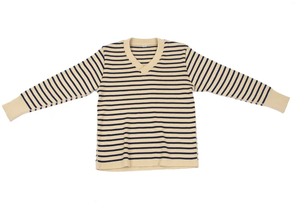 45rpm 45R Wool Striped V-neck Knit Sweater K-167961_002