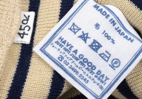 45rpm 45R Wool Striped V-neck Knit Sweater K-167961_013