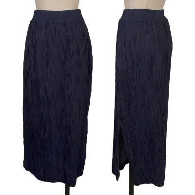 ISSEY MIYAKE Wrinkled Pleated Slit Skirt