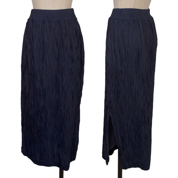ISSEY MIYAKE Wrinkled Pleats Rib Switching Top & Skirt K-167971_010