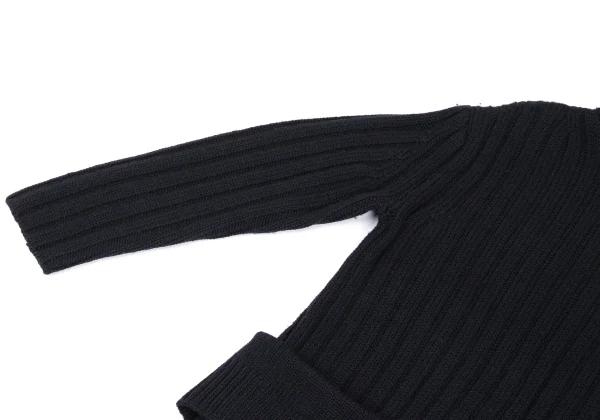 Y's Wool Turtleneck Low Gauge Ribbed Knit Dress K-167974_005