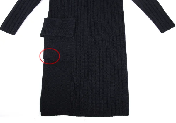 Y's Wool Turtleneck Low Gauge Ribbed Knit Dress K-167974_007