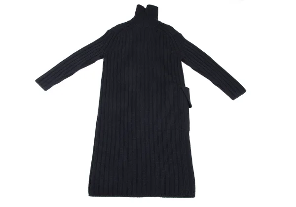 Y's Wool Turtleneck Low Gauge Ribbed Knit Dress K-167974_011