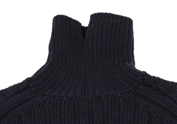 Y's Wool Turtleneck Low Gauge Ribbed Knit Dress K-167974_012