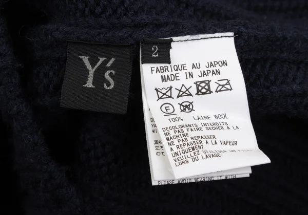 Y's Wool Turtleneck Low Gauge Ribbed Knit Dress K-167974_014