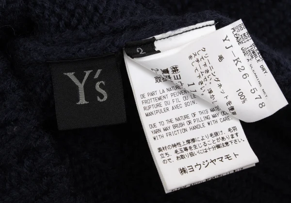 Y's Wool Turtleneck Low Gauge Ribbed Knit Dress K-167974_015