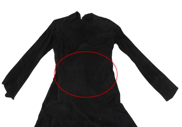 Yohji Yamamoto FEMME Lamb Leather Patch Switching Dress K-167975_003