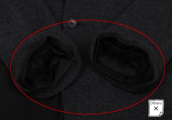 Yohji Yamamoto FEMME Wool Knit Switching Design Jacket K-167976_010