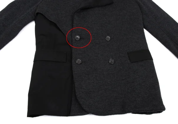 Yohji Yamamoto FEMME Wool Knit Switching Design Jacket K-167976_011