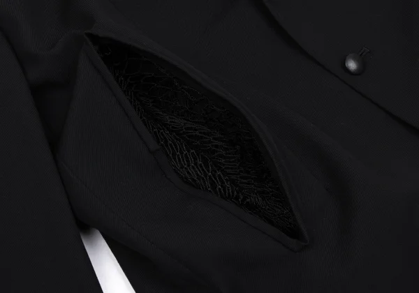 Yohji Yamamoto FEMME Wool Gabardine Net Pocket Design Jacket K-167977_010