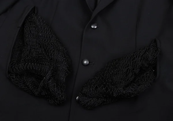 Yohji Yamamoto FEMME Wool Gabardine Net Pocket Design Jacket K-167977_012