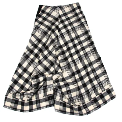 Yohji Yamamoto NOIR Wool Check Asymmetry Dropped Crotch Pants