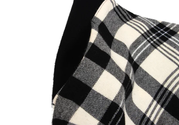 Yohji Yamamoto NOIR Wool Check Asymmetry Dropped Crotch Pants K-167978_003