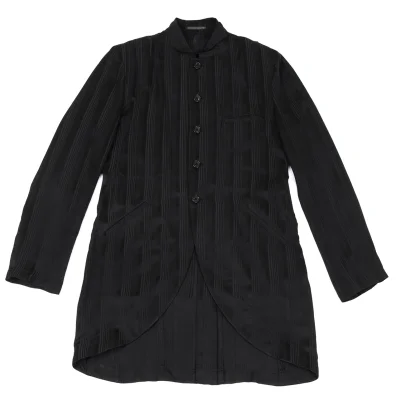 ohji Yamamoto POUR HOMME Stand Collar Stripe Silk Jacket