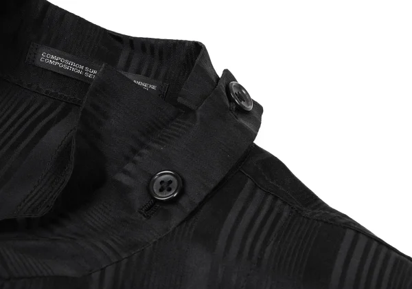 ohji Yamamoto POUR HOMME Stand Collar Stripe Silk Jacket K-167983_004