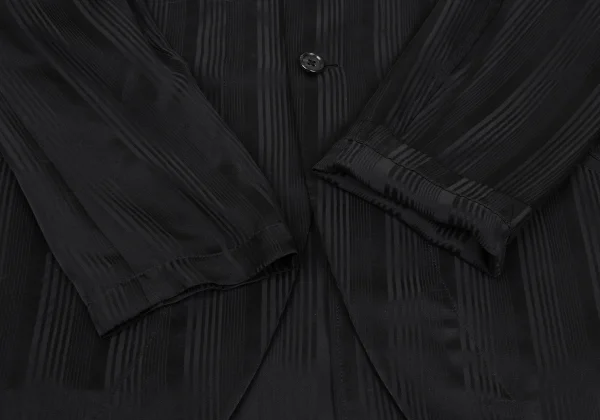 ohji Yamamoto POUR HOMME Stand Collar Stripe Silk Jacket K-167983_009