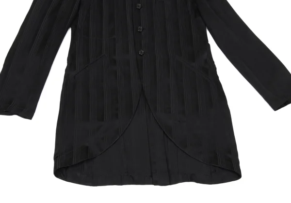 ohji Yamamoto POUR HOMME Stand Collar Stripe Silk Jacket K-167983_010