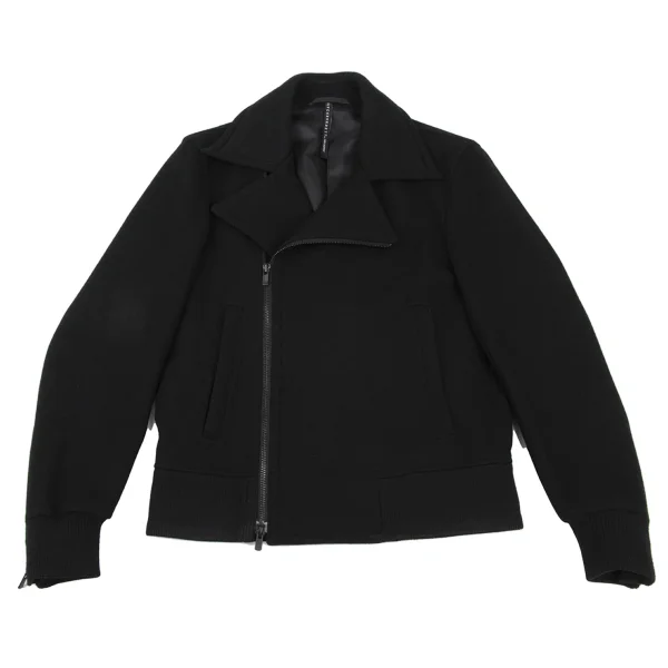 BLACKBARRETT by Neil Barrett Wool Motorcycle Jacket Black 2 K-167990_001