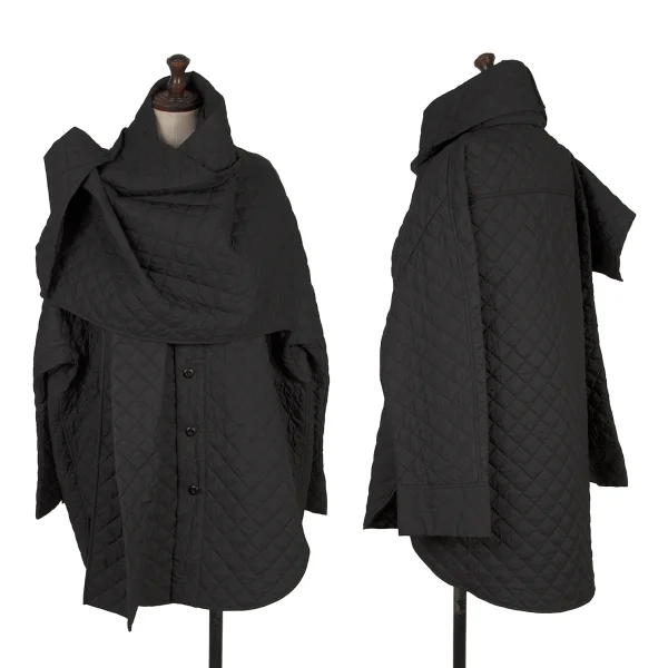 JNBY Nylon Stole Neck Design Quilting Padded Jacket Black 36 K-167995_001